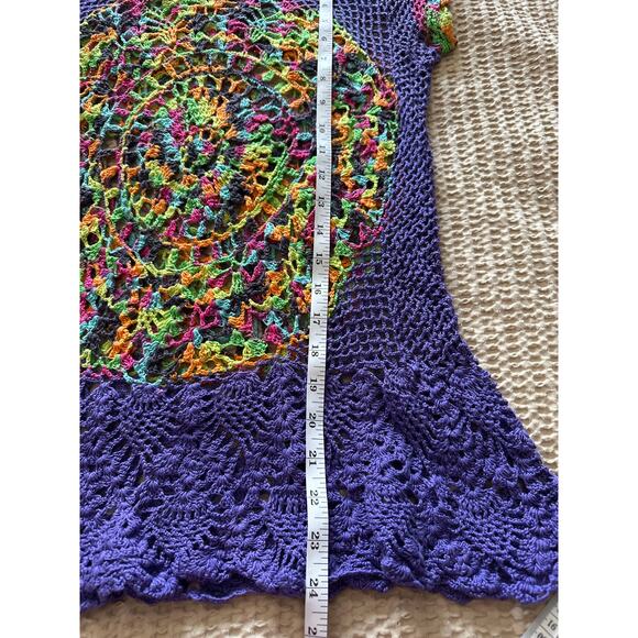 Handmade Purple Colorful Rainbow Crochet Top - Picture 7 of 7
